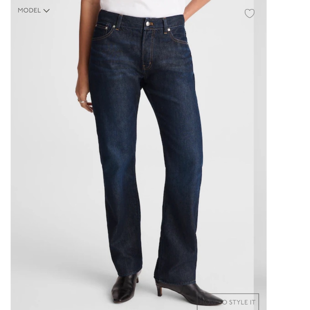 Madewell Dark Wash - The Longline Straight-Leg Jeans